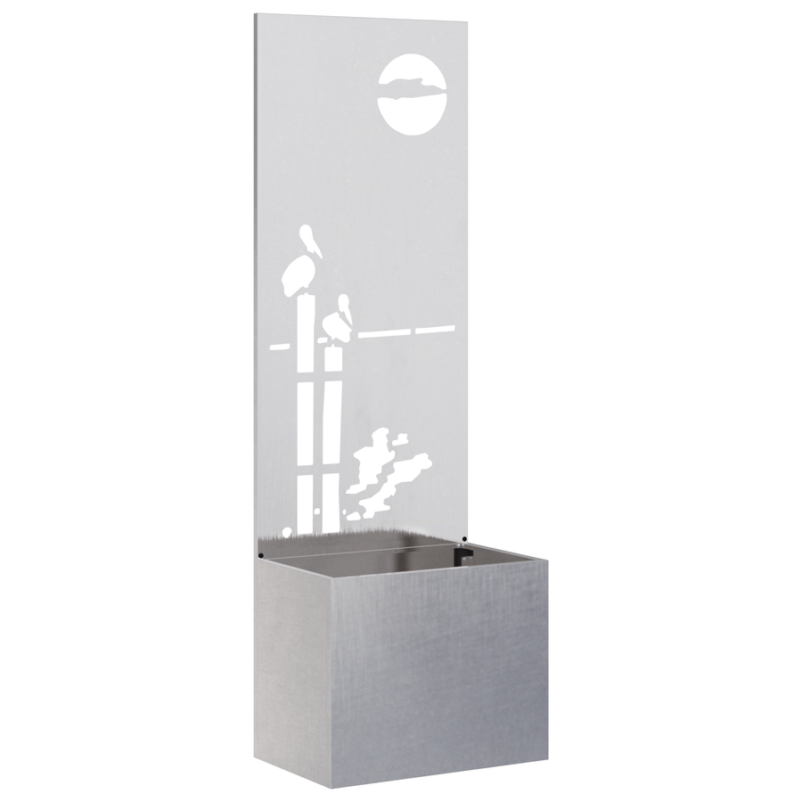 Tuinplant met Decoratief Paneel Zilver 50 x 140 cm
