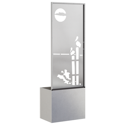 Tuinplant met Decoratief Paneel Zilver 50 x 140 cm