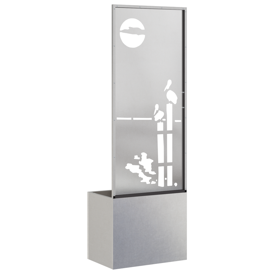 Tuinplant met Decoratief Paneel Zilver 50 x 140 cm