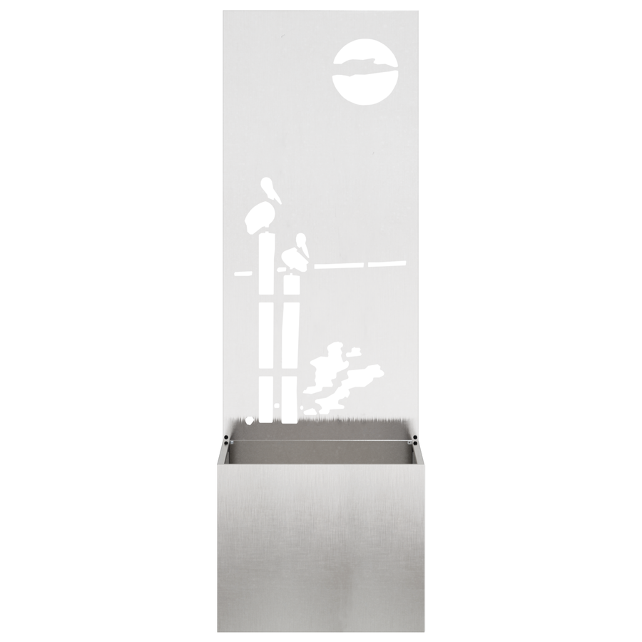 Tuinplant met Decoratief Paneel Zilver 50 x 140 cm