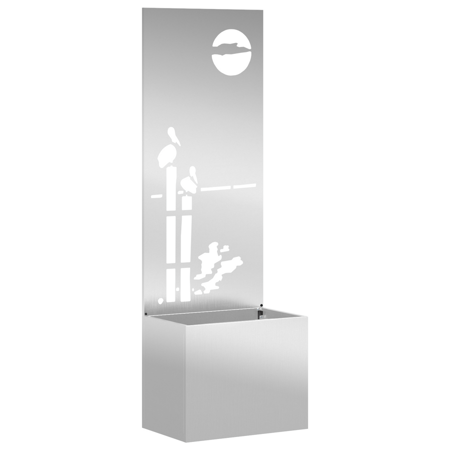 Tuinplant met Decoratief Paneel Zilver 50 x 140 cm