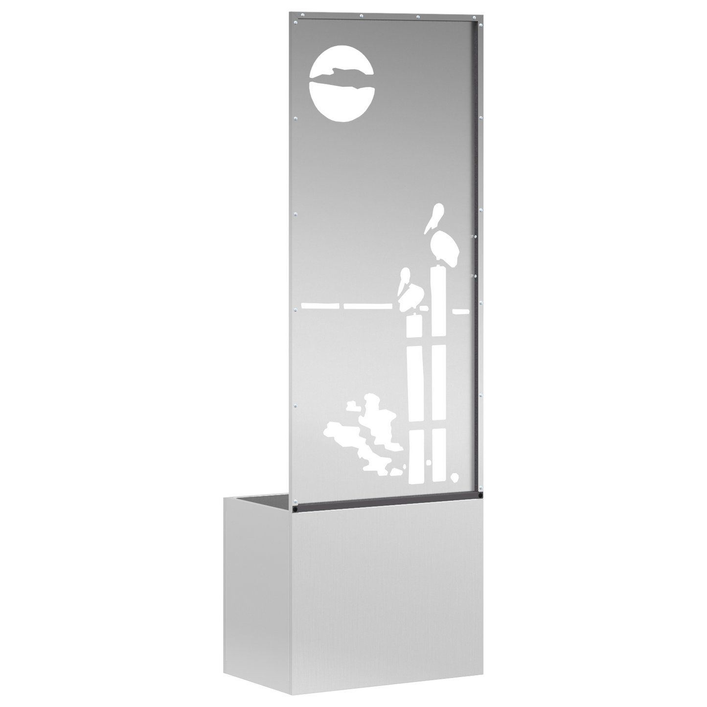 Tuinplant met Decoratief Paneel Zilver 50 x 140 cm