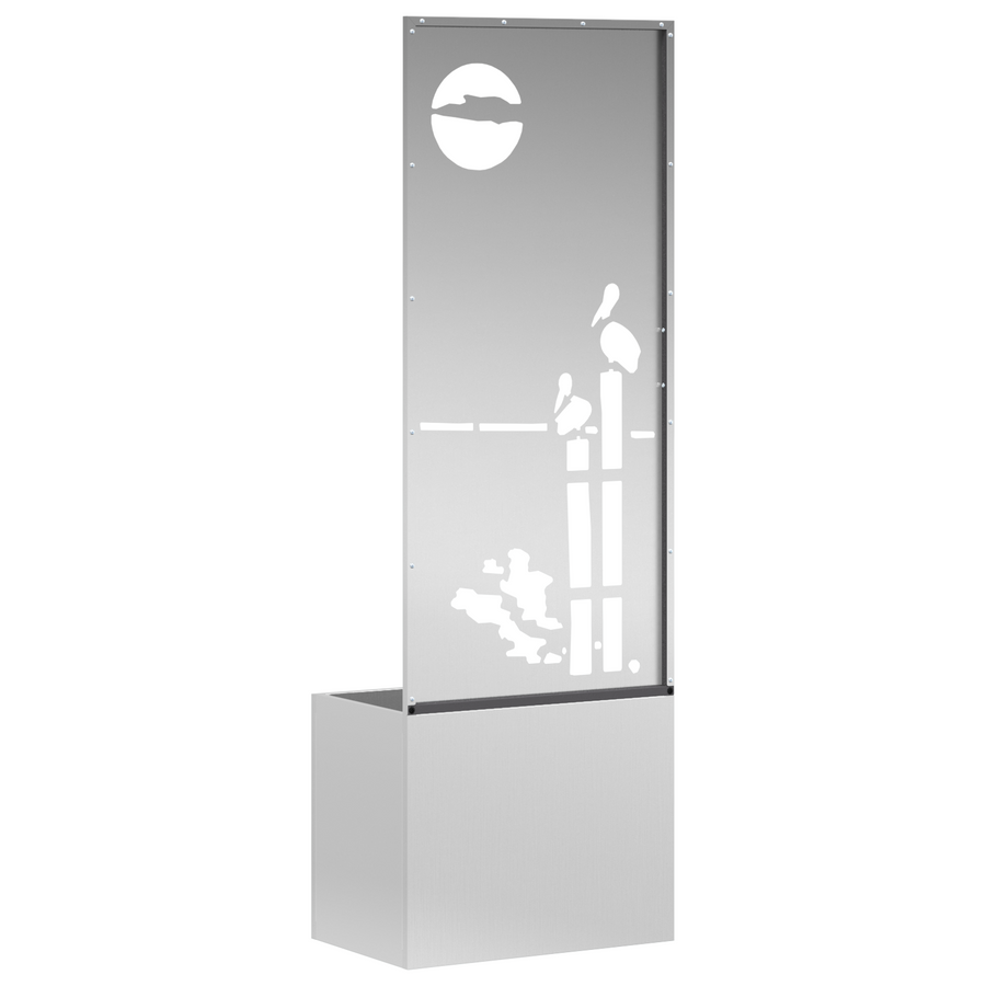 Tuinplant met Decoratief Paneel Zilver 50 x 140 cm