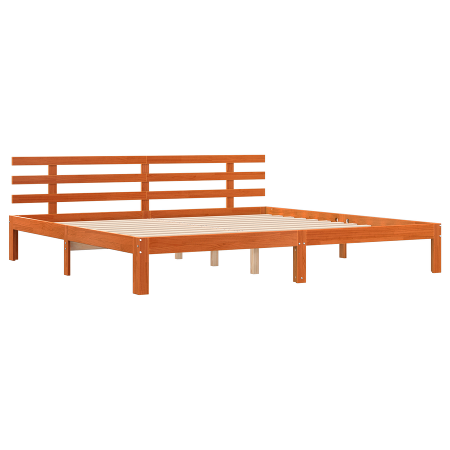 Bedframe Waxbruin 200x200 cm Massief Hout Grenen