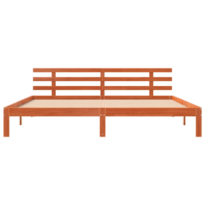 Bedframe Waxbruin 200x200 cm Massief Hout Grenen