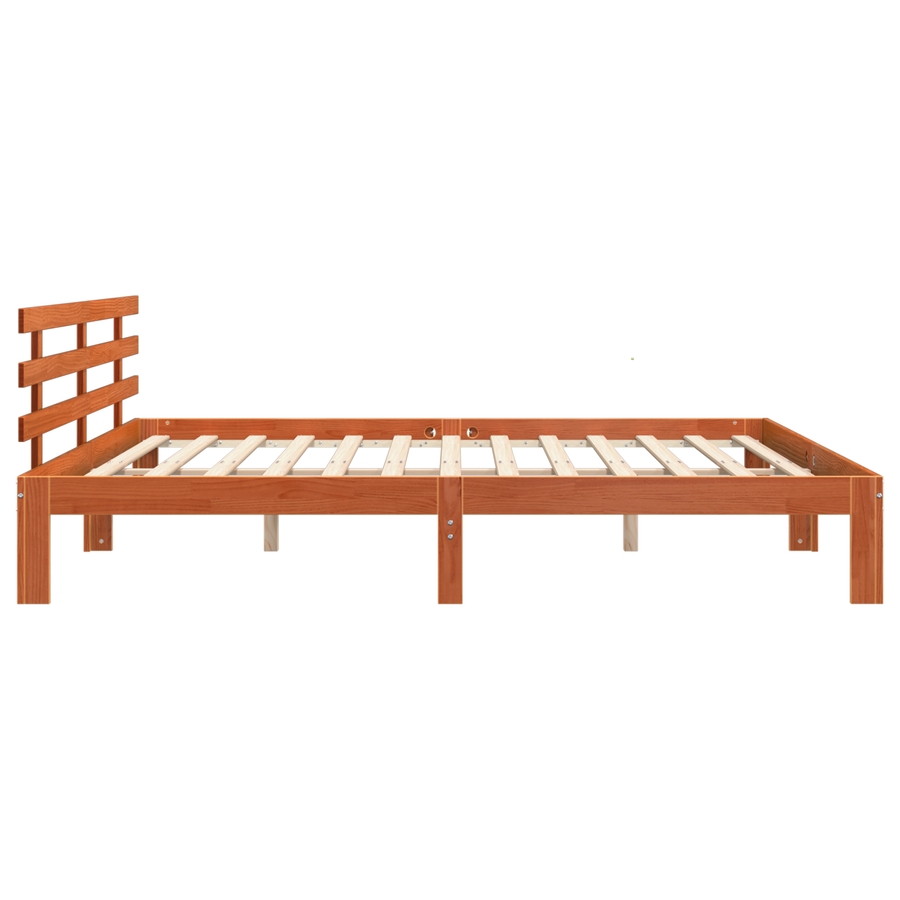 Bedframe Waxbruin 200x200 cm Massief Hout Grenen