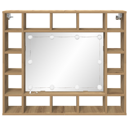 Spiegelkast artisanaal eikenkleurig 91 x 15 x 76.5 cm