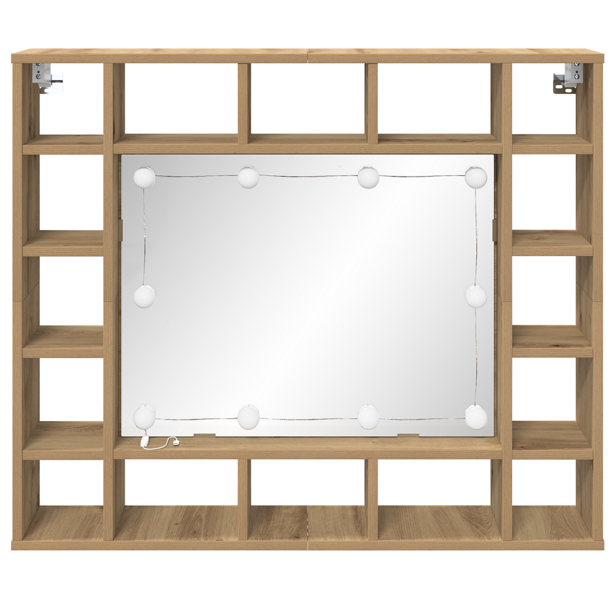 Spiegelkast artisanaal eikenkleurig 91 x 15 x 76.5 cm