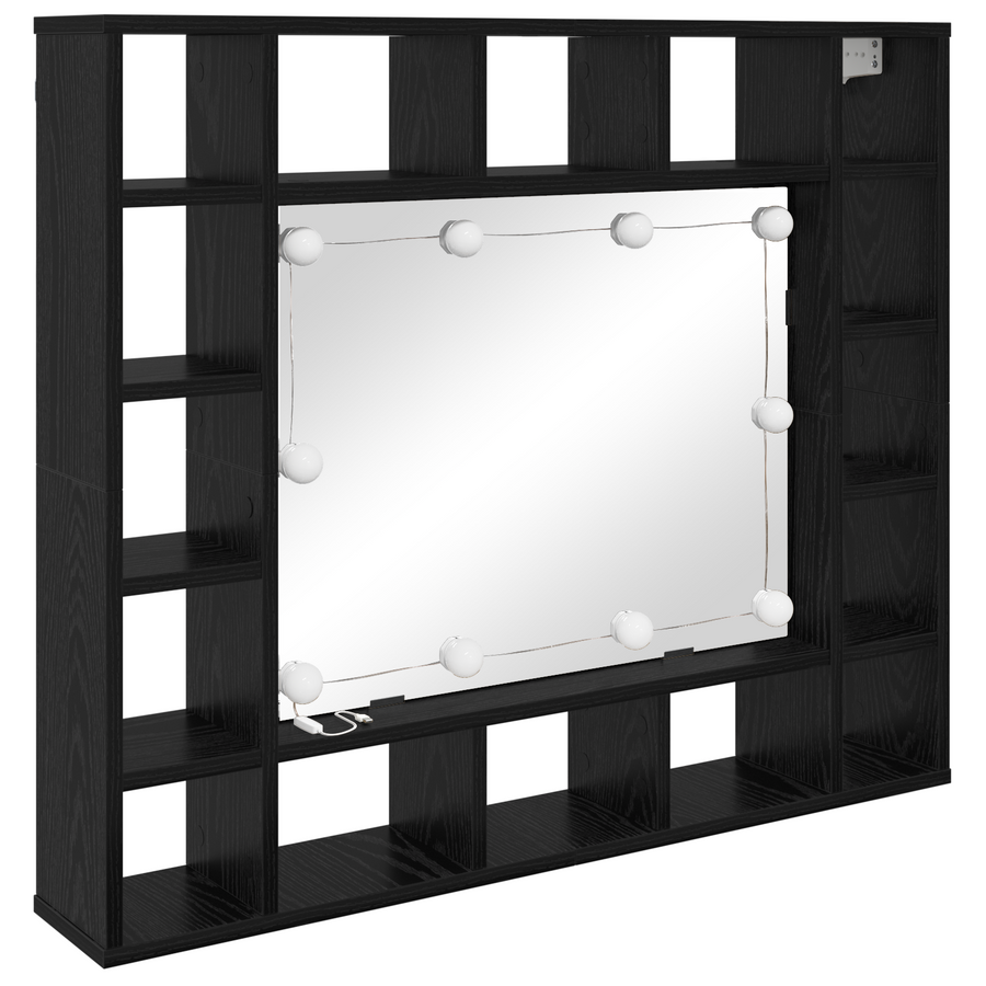 Spiegelkast Zwart eiken 91 x 15 x 76.5 cm Bewerkt hout