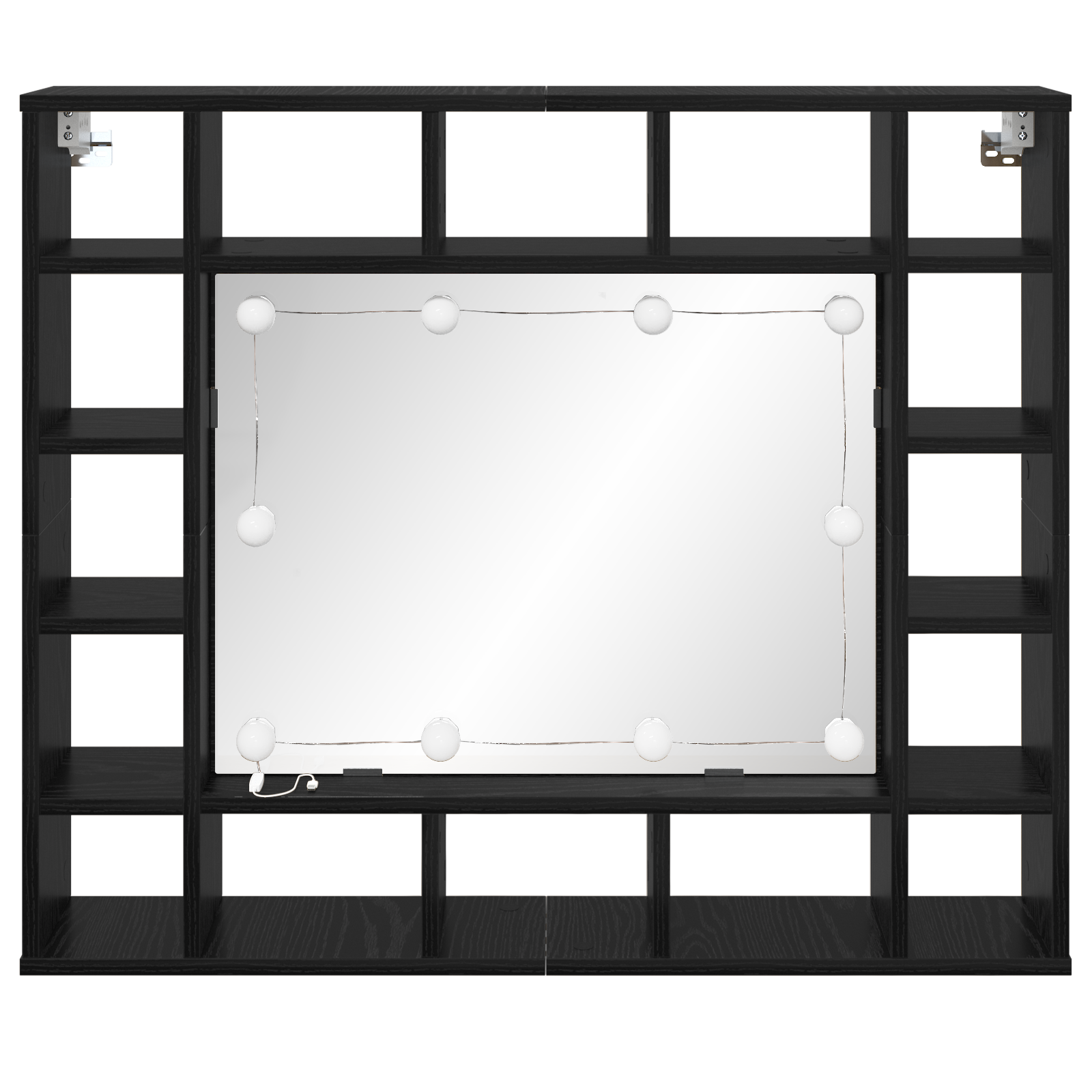Spiegelkast Zwart eiken 91 x 15 x 76.5 cm Bewerkt hout