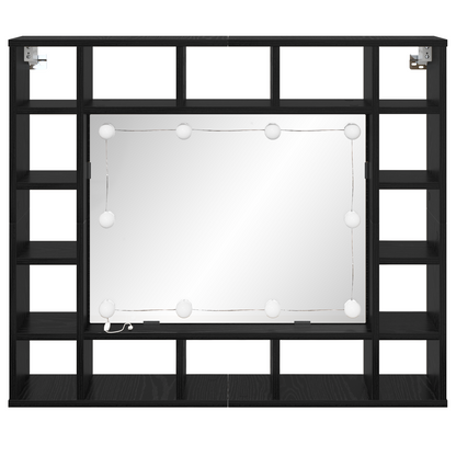 Spiegelkast Zwart eiken 91 x 15 x 76.5 cm Bewerkt hout