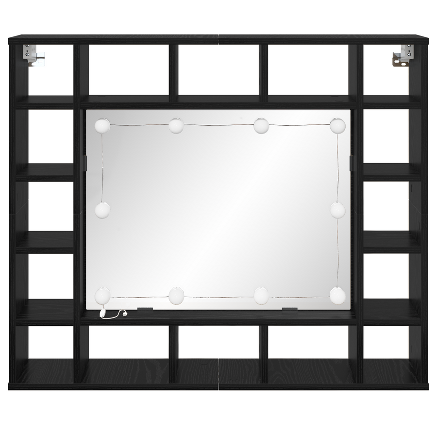 Spiegelkast Zwart eiken 91 x 15 x 76.5 cm Bewerkt hout