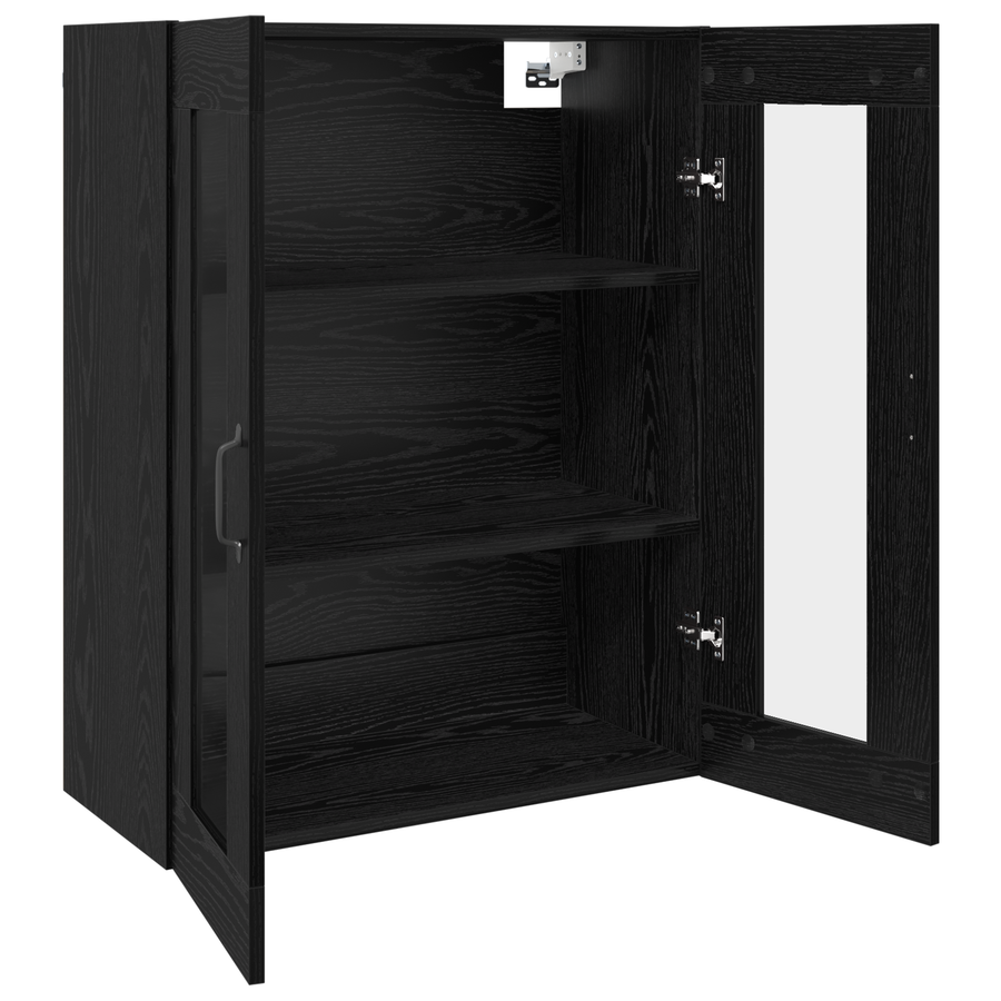 Hangende Wandkast Zwart 69.5 x 34 x 90 cm Bewerkt hout
