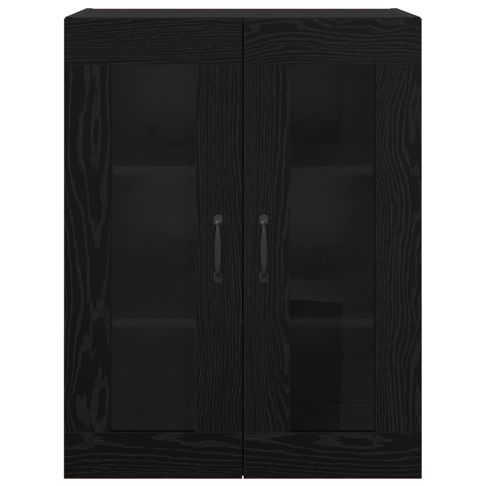 Hangende Wandkast Zwart 69.5 x 34 x 90 cm Bewerkt hout