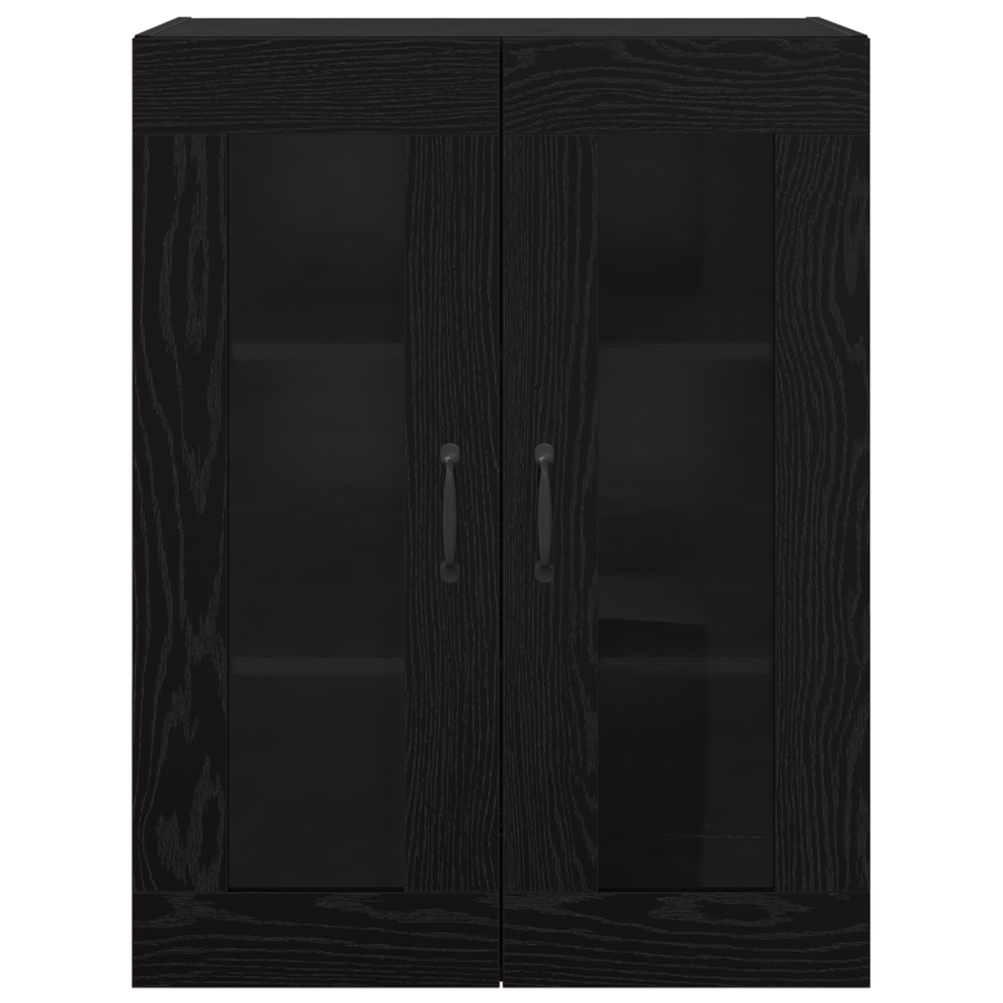 Hangende Wandkast Zwart 69.5 x 34 x 90 cm Bewerkt hout