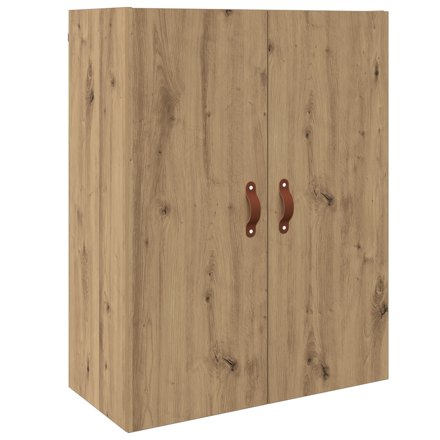 Wandkast met plank Wandgemonteerd met opslag met de deur Bruin 69.5 x 34 x 90 cm Bewerkt hout