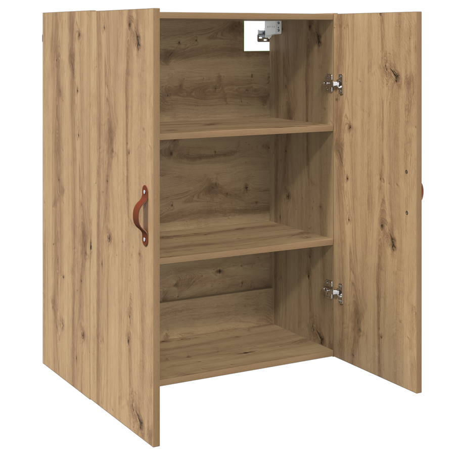 Wandkast met plank Wandgemonteerd met opslag met de deur Bruin 69.5 x 34 x 90 cm Bewerkt hout