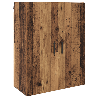 Wandkast met plank met opslag met de deur Oud hout 69.5 x 34 x 90 cm Bewerkt hout