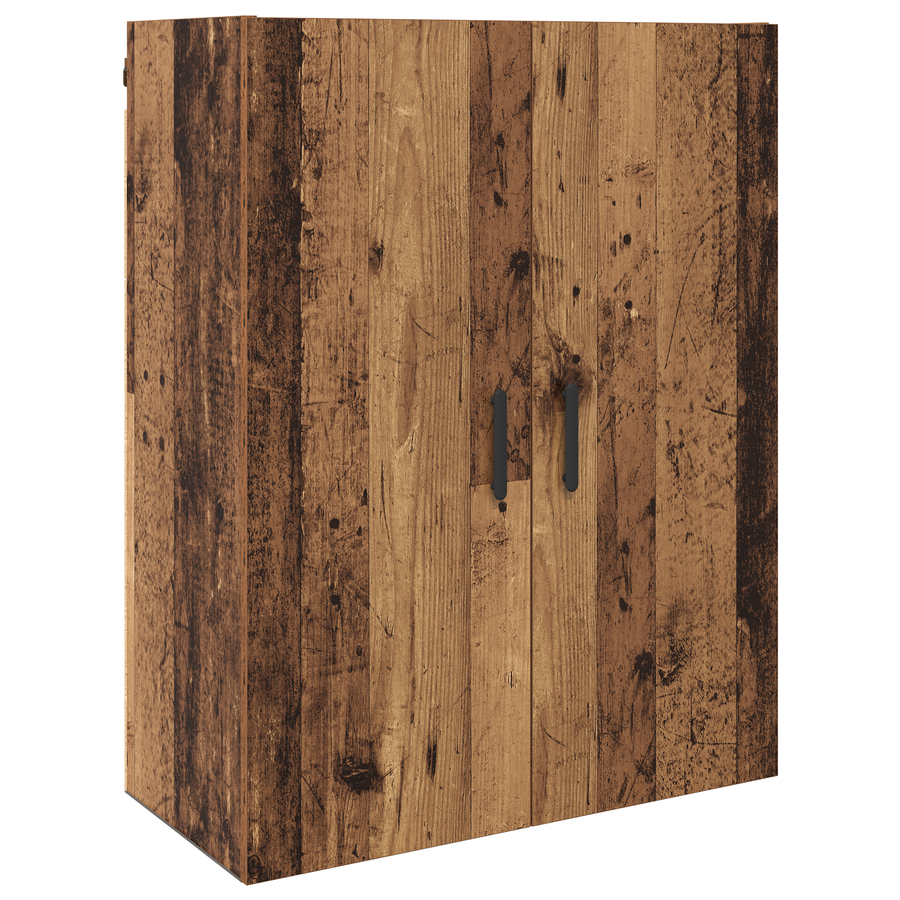 Wandkast met plank met opslag met de deur Oud hout 69.5 x 34 x 90 cm Bewerkt hout