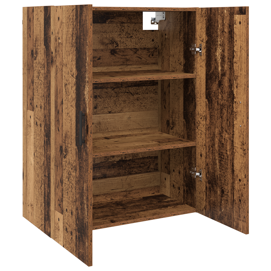 Wandkast met plank met opslag met de deur Oud hout 69.5 x 34 x 90 cm Bewerkt hout