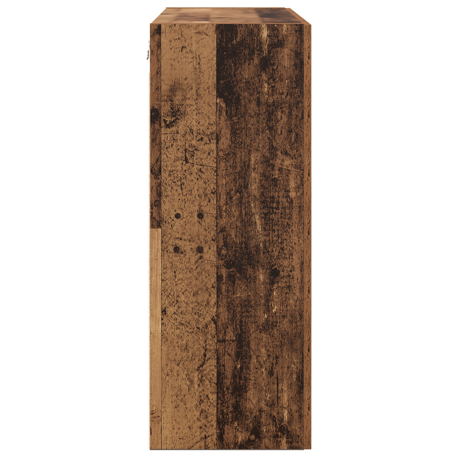 Wandkast met plank met opslag met de deur Oud hout 69.5 x 34 x 90 cm Bewerkt hout