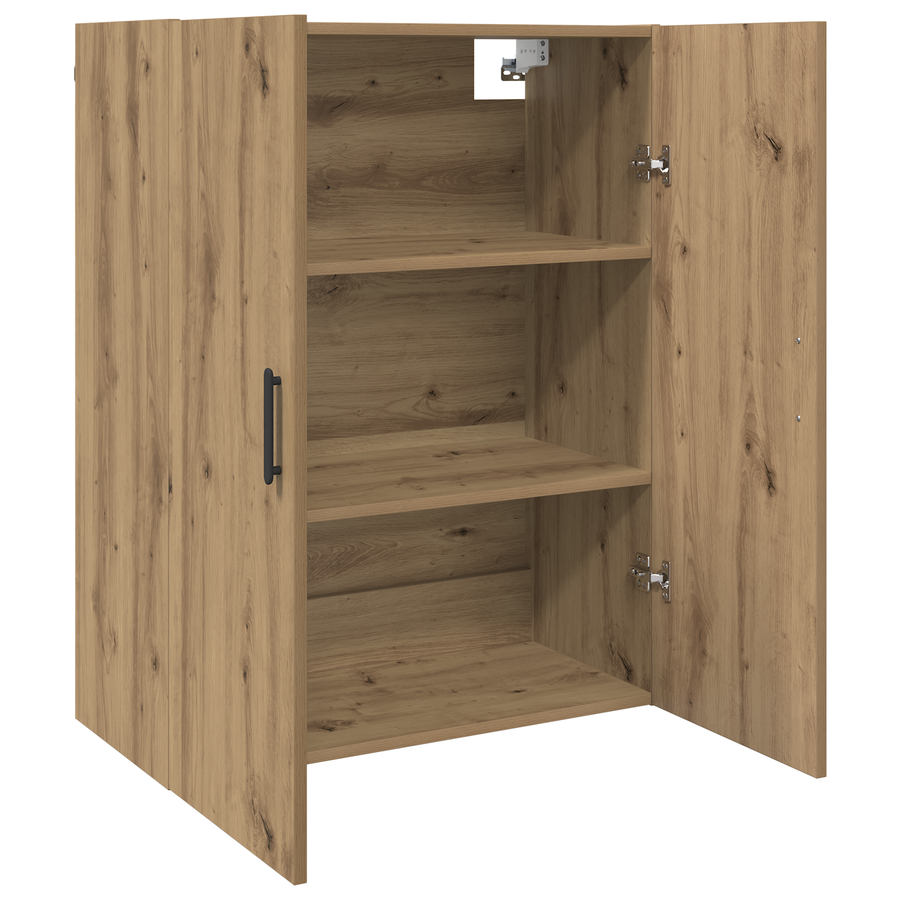 Wandkast artisanaal eikenkleurig 69.5 x 34 x 90 cm Bewerkt hout