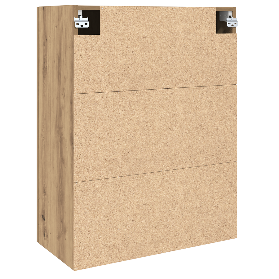 Wandkast artisanaal eikenkleurig 69.5 x 34 x 90 cm Bewerkt hout