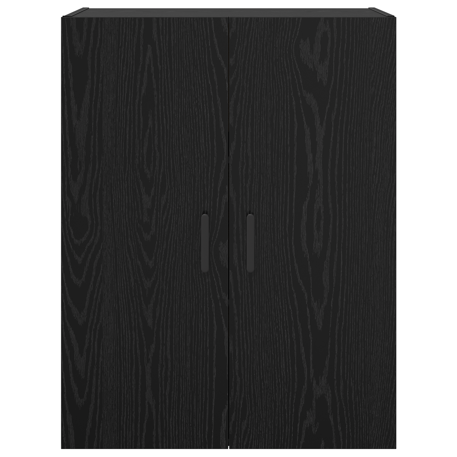 Wandkast met plank met opslag met de deur Zwart eiken 69.5 x 34 x 90 cm Bewerkt hout
