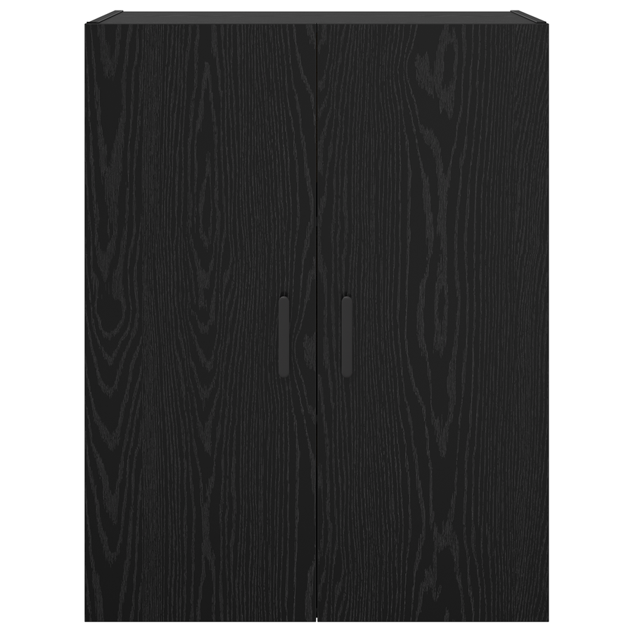 Wandkast met plank met opslag met de deur Zwart eiken 69.5 x 34 x 90 cm Bewerkt hout