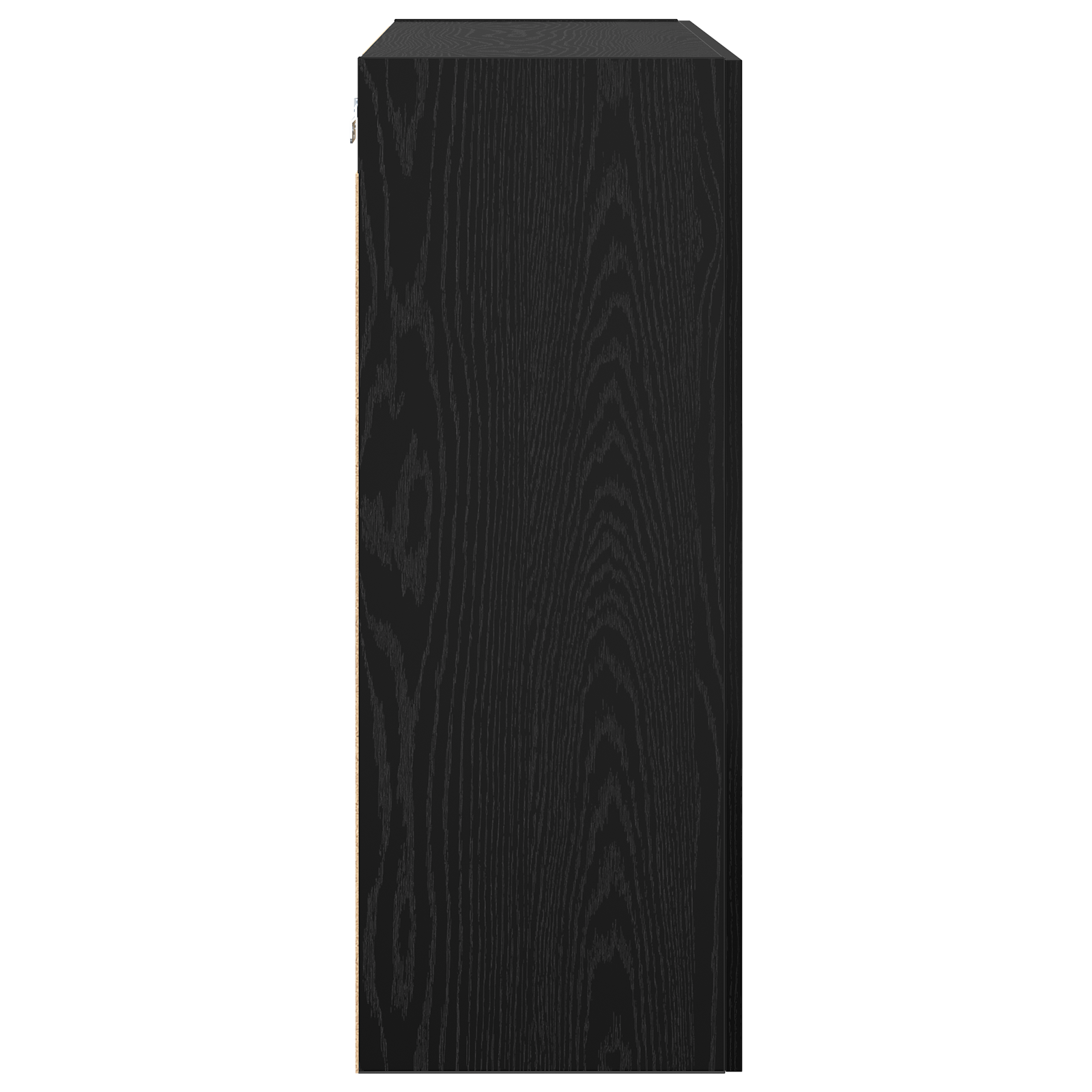 Wandkast met plank met opslag met de deur Zwart eiken 69.5 x 34 x 90 cm Bewerkt hout