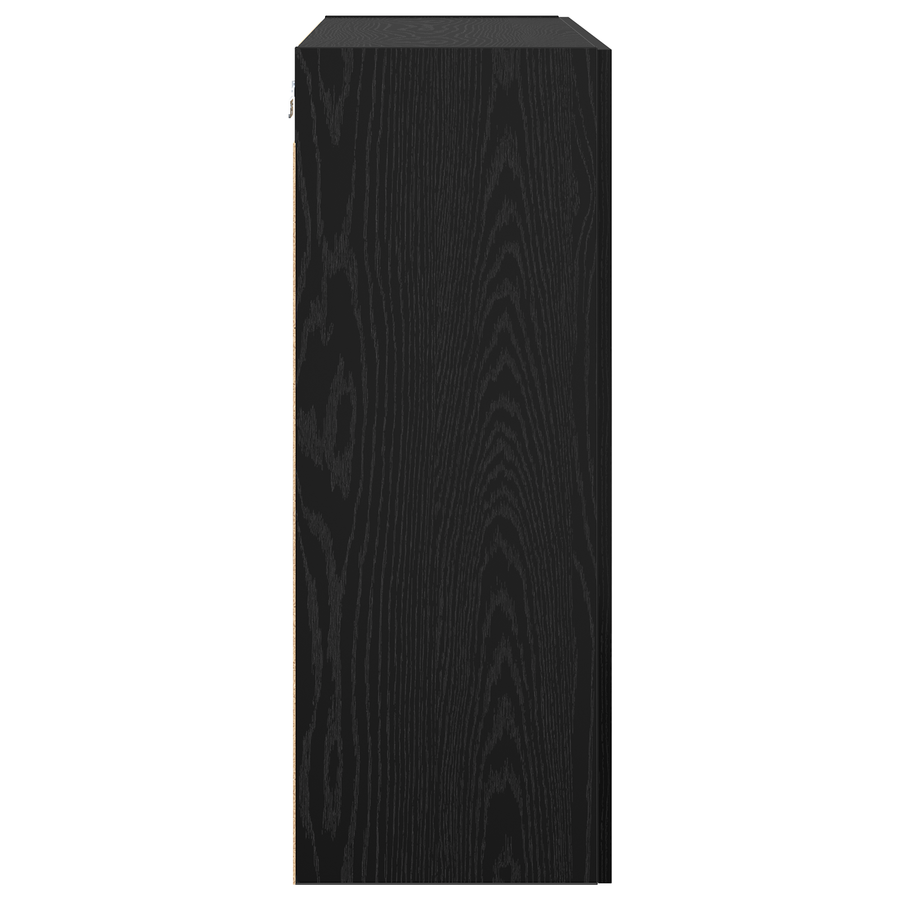 Wandkast met plank met opslag met de deur Zwart eiken 69.5 x 34 x 90 cm Bewerkt hout