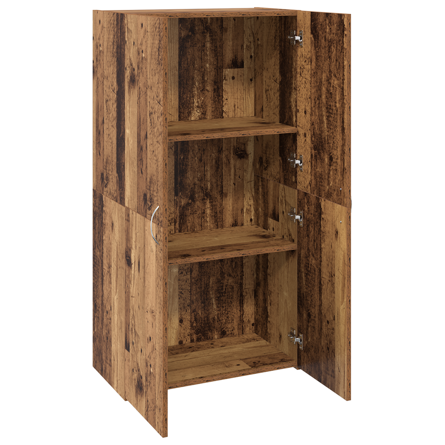 Kantoor kast met plank met opslag met de deur Oud hout 60 x 32 x 115 cm Bewerkt hout