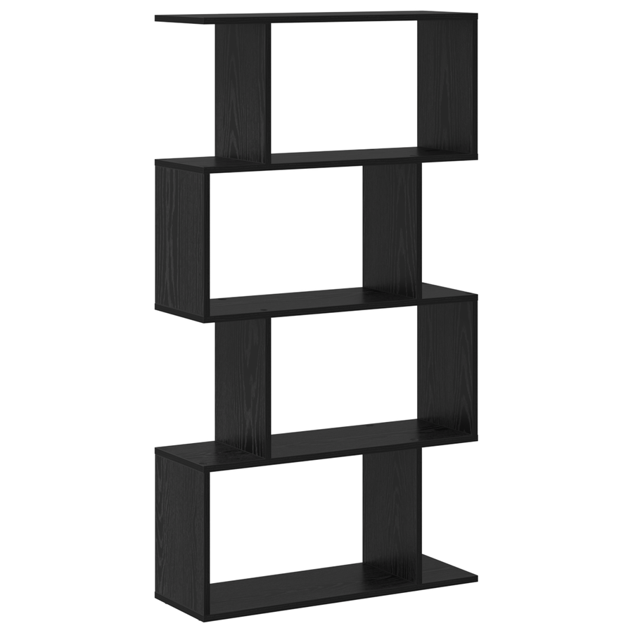 Boekenkast Zwart eiken 70 x 24 x 129 cm Bewerkt hout