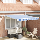 Zonnescherm inklapbaar 350x250 cm blauw wit