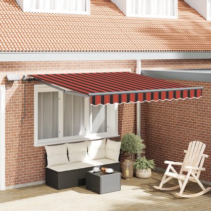 Handmatige Inklapbare Luifel met LED Oranje en Bruin 300x250 cm