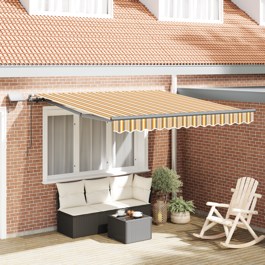 Handmatige Inklapbare Luifel met LED Multikleur Strepen 350x250 cm