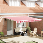 Retractable Awning Red and White 400 × 300 cm