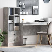 Bureau met lade betonlook grijs