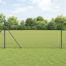 Chainlink Schutting met 7 Palen 1x10 m Gegalvaniseerd Staal Grijs