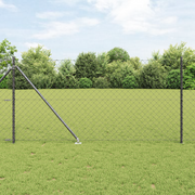 Afrasteringspaal 10x1 m grijs staal PVC