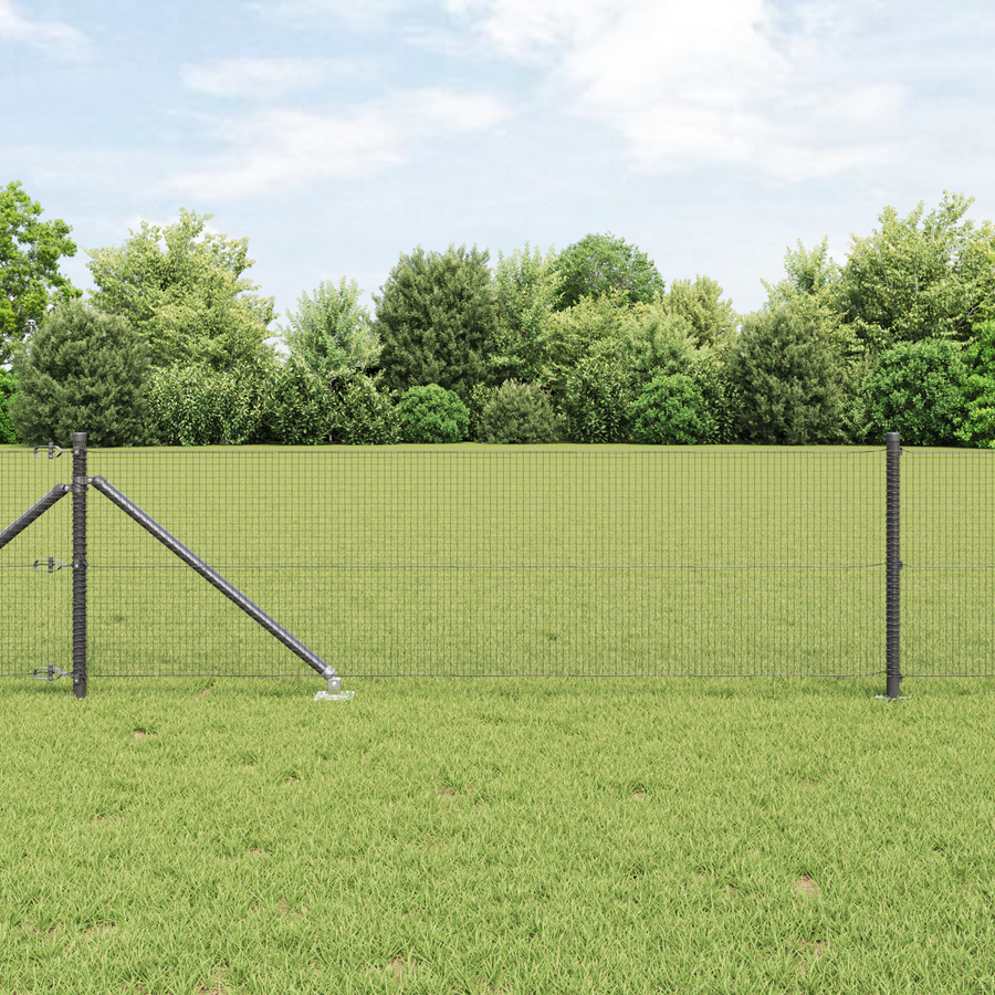Gelast Draadhek met 13 Paalankers Grijs 0.8x25 m Staal