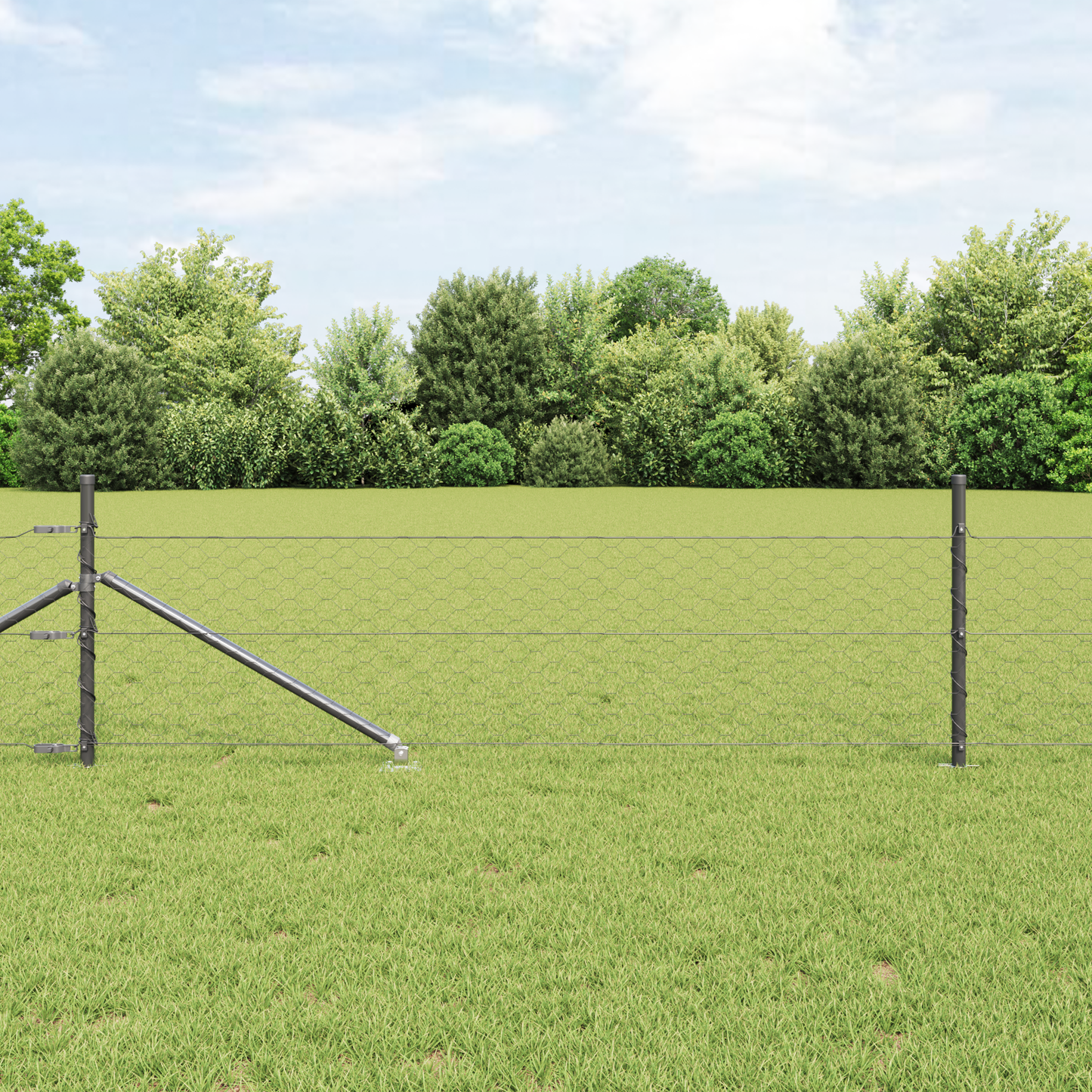 Hexagon Omheining Grijs 0.8x25 m Staal