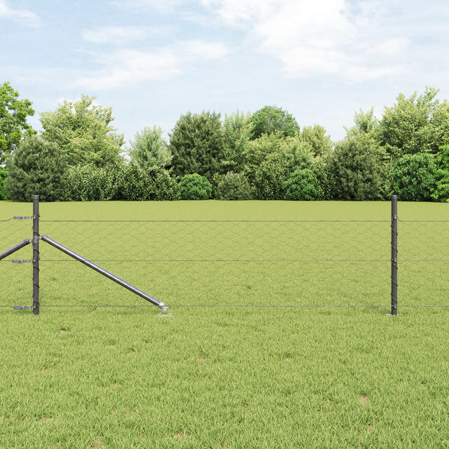 Hexagonheining Grijs 0.8x50 m Staal
