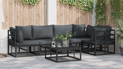 Tuin Sofa Set 5 pcs Zwart 283 x 143 x 71 cm Aluminium