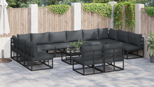 Tuin Sofa Set 12 pcs Zwart 423 x 211.5 x 71 cm Aluminium