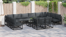 Tuin Sofa Set 12 pcs Zwart 423 x 211,5 x 71 cm Aluminium