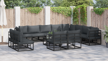 Tuin Sofa Set met kussen met kussen 13 pcs Zwart 70 x 70 x 32 cm Aluminium