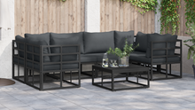 Tuin Sofa Set 7 pcs Zwart Aluminium