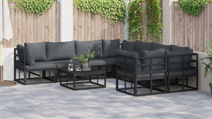 Tuin Sofa Set 8 pcs Zwart 283 x 283 x 71 cm Aluminium