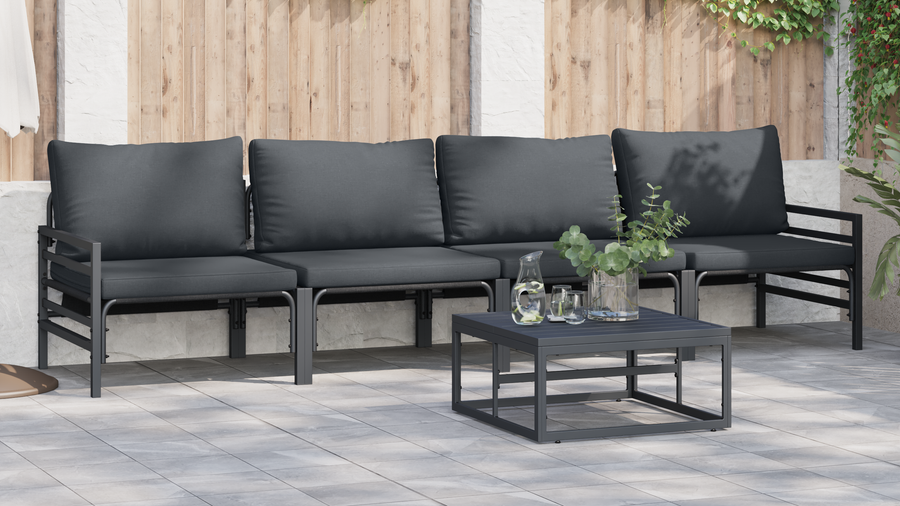 Tuin Sofa Set 5 pcs Antraciet Staal